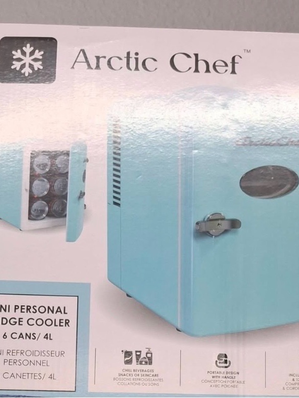 Mini Personal Fridge Cooler in Light Blue